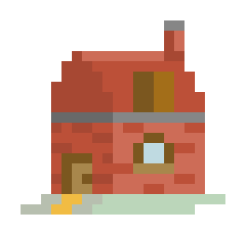 レンガの家ドット絵素材