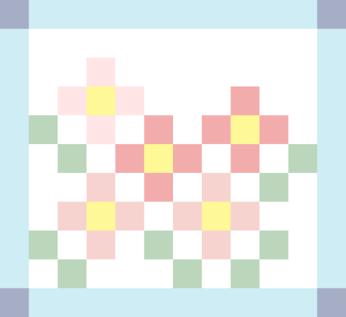 小さなお花のタイルドット絵素材
