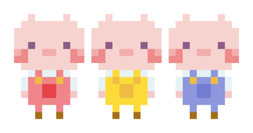3匹のこぶたドット絵素材
